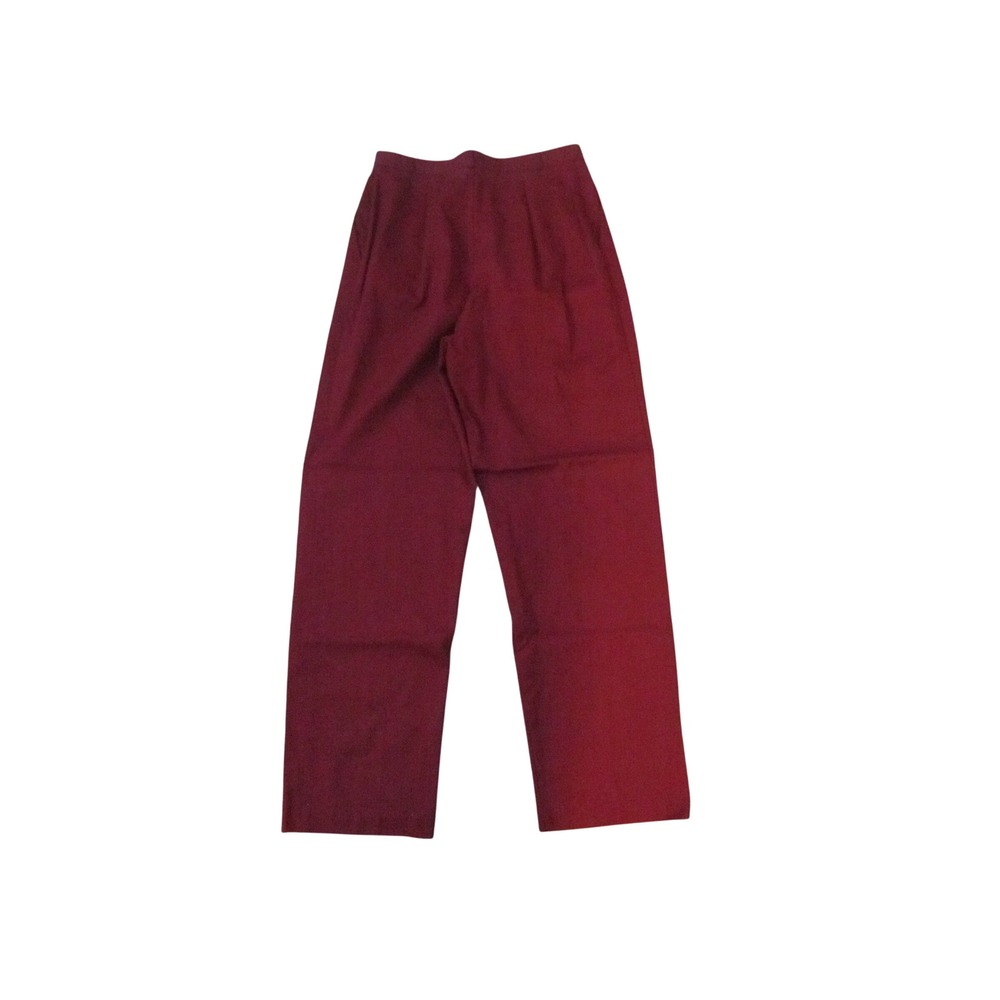 Norton McNaughton Trousers 32 Red Vintage High Waisted Pleated Straight Leg